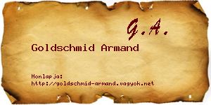 Goldschmid Armand névjegykártya
